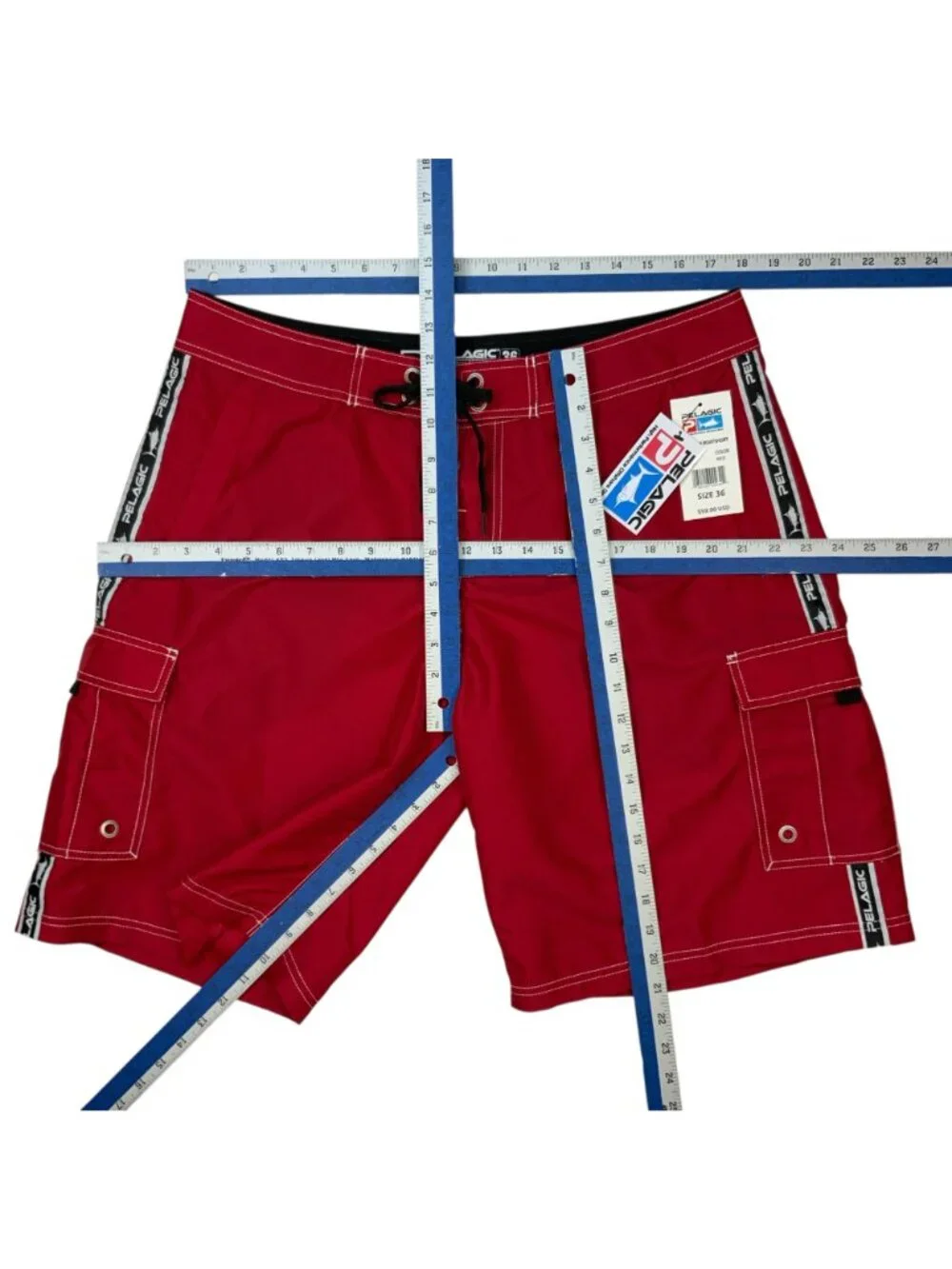 Pelagic Blackfin Boatshort Boardshort 36 Red Cargo NEW
